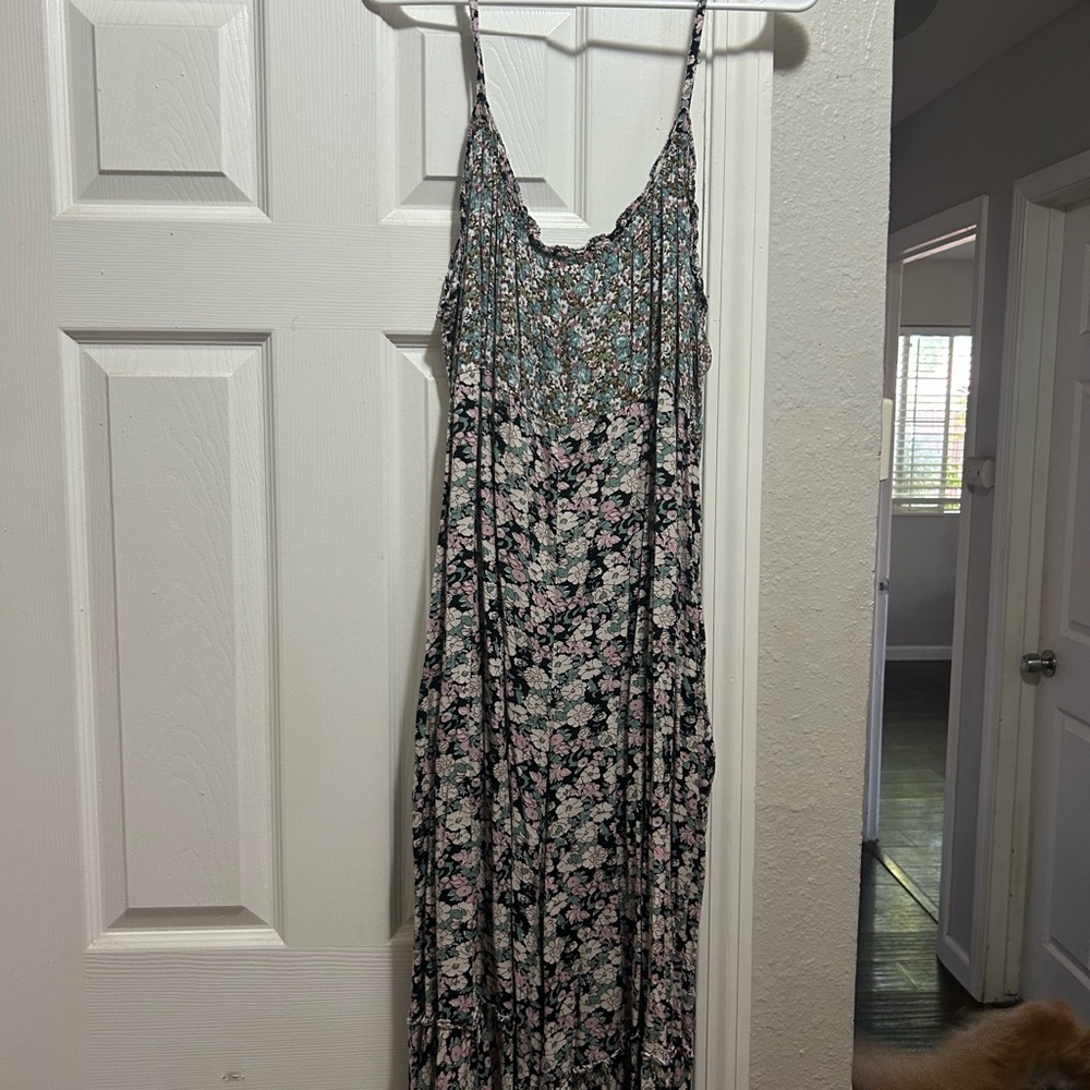 NATURAL LIFE Green Floral Sleeveless Maxi Jumpsuit Romper